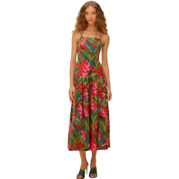 Farm Rio x Anthropologie Red Dream Garden Maxi Dress – Size Small, New with Tags - Picture 3 of 14
